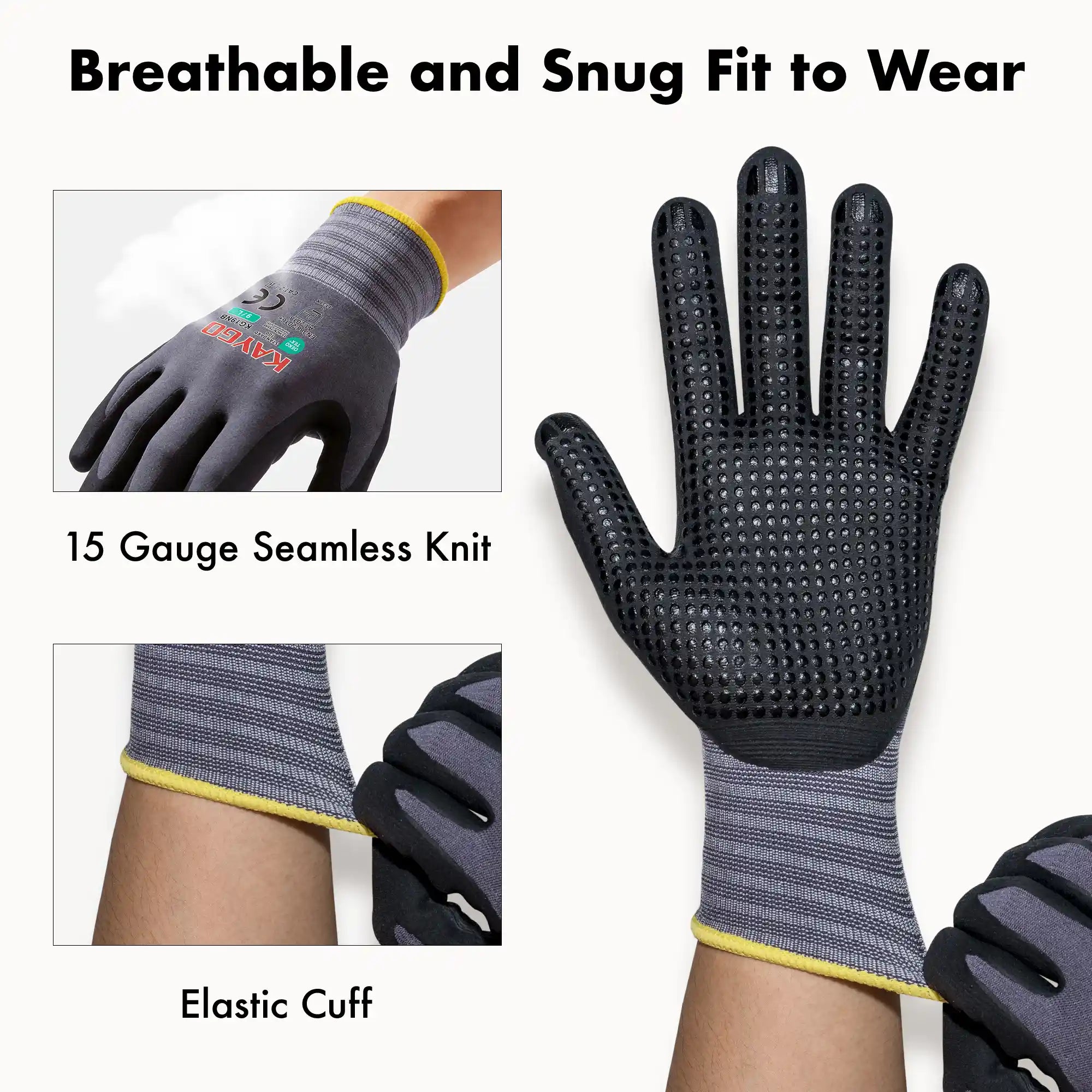 KAYGO KG19N Micro-Dotted Nitrile Coated Work Gloves