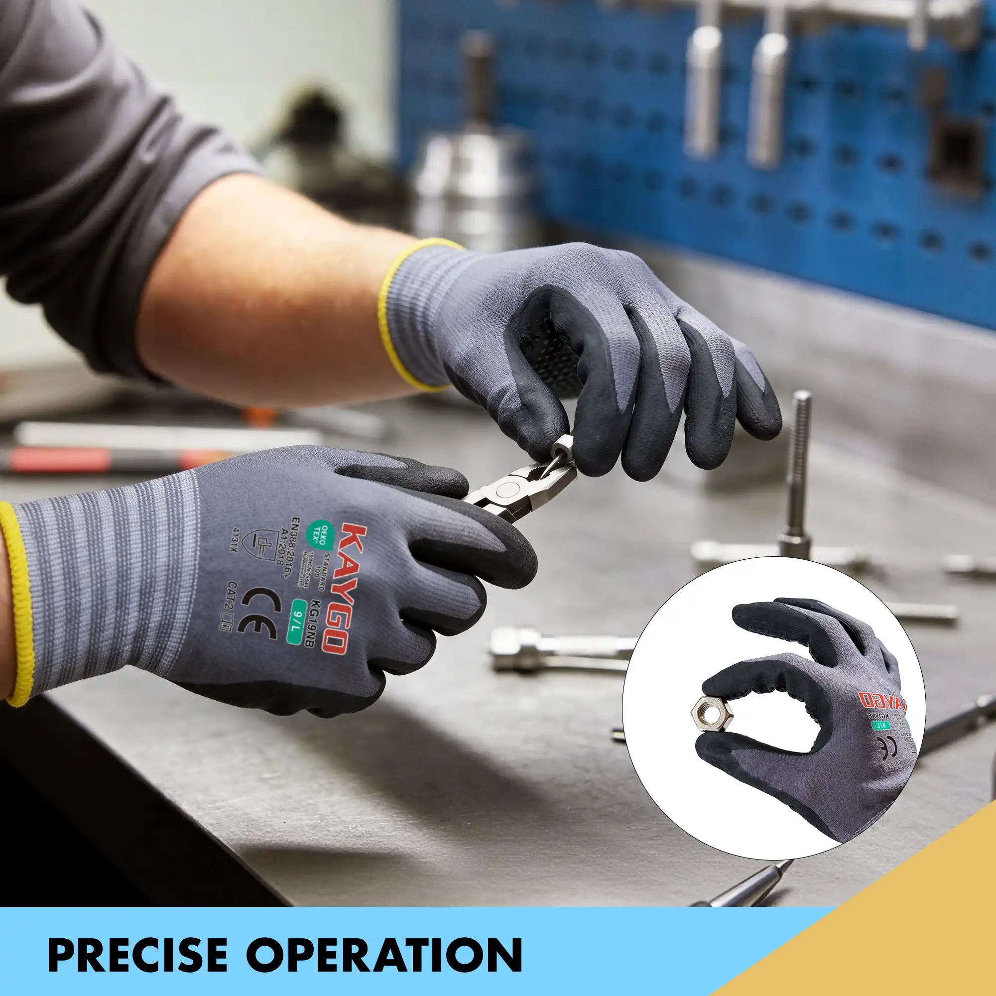 KAYGO KG19N Micro-Dotted Nitrile Coated Work Gloves