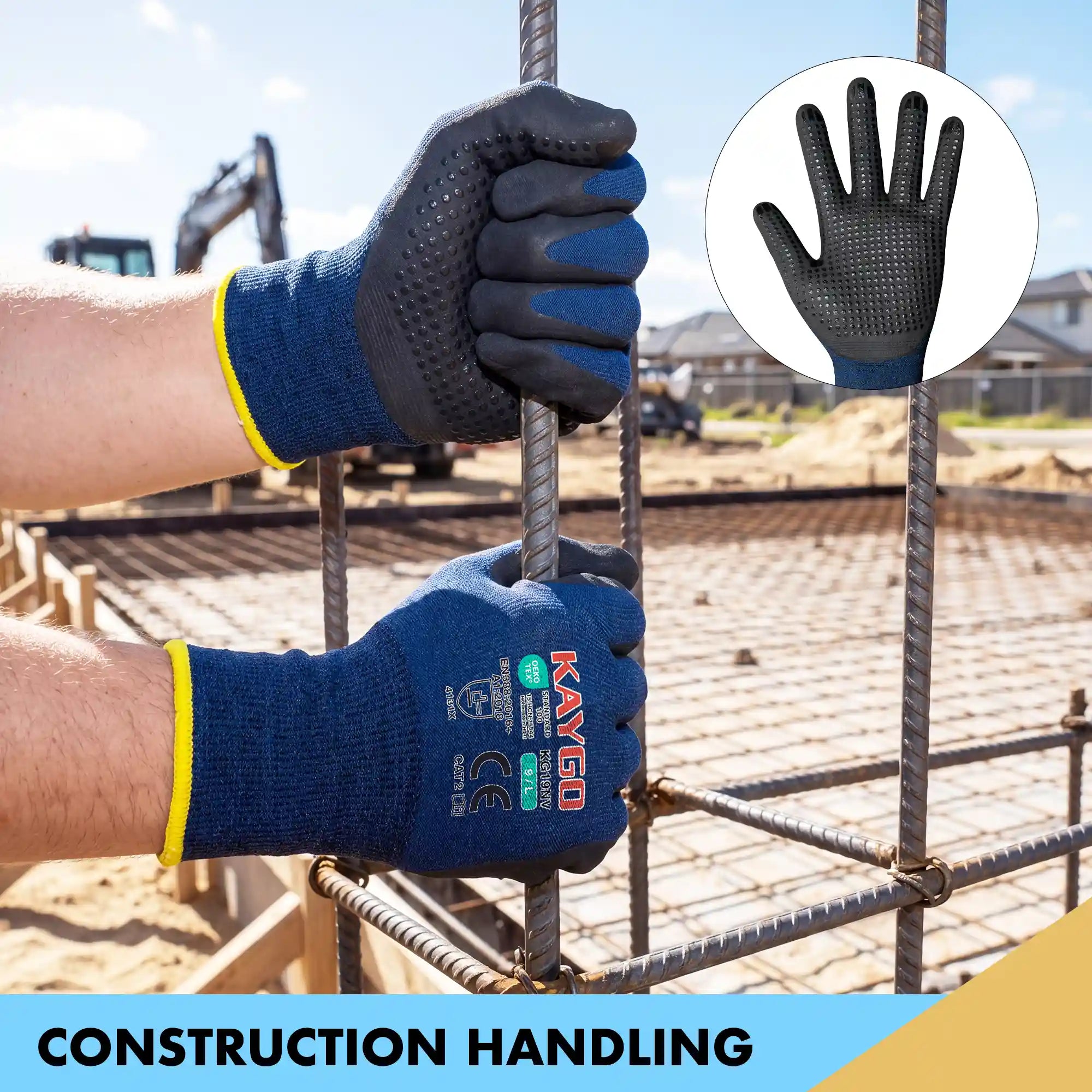 KAYGO KG19N Micro-Dotted Nitrile Coated Work Gloves