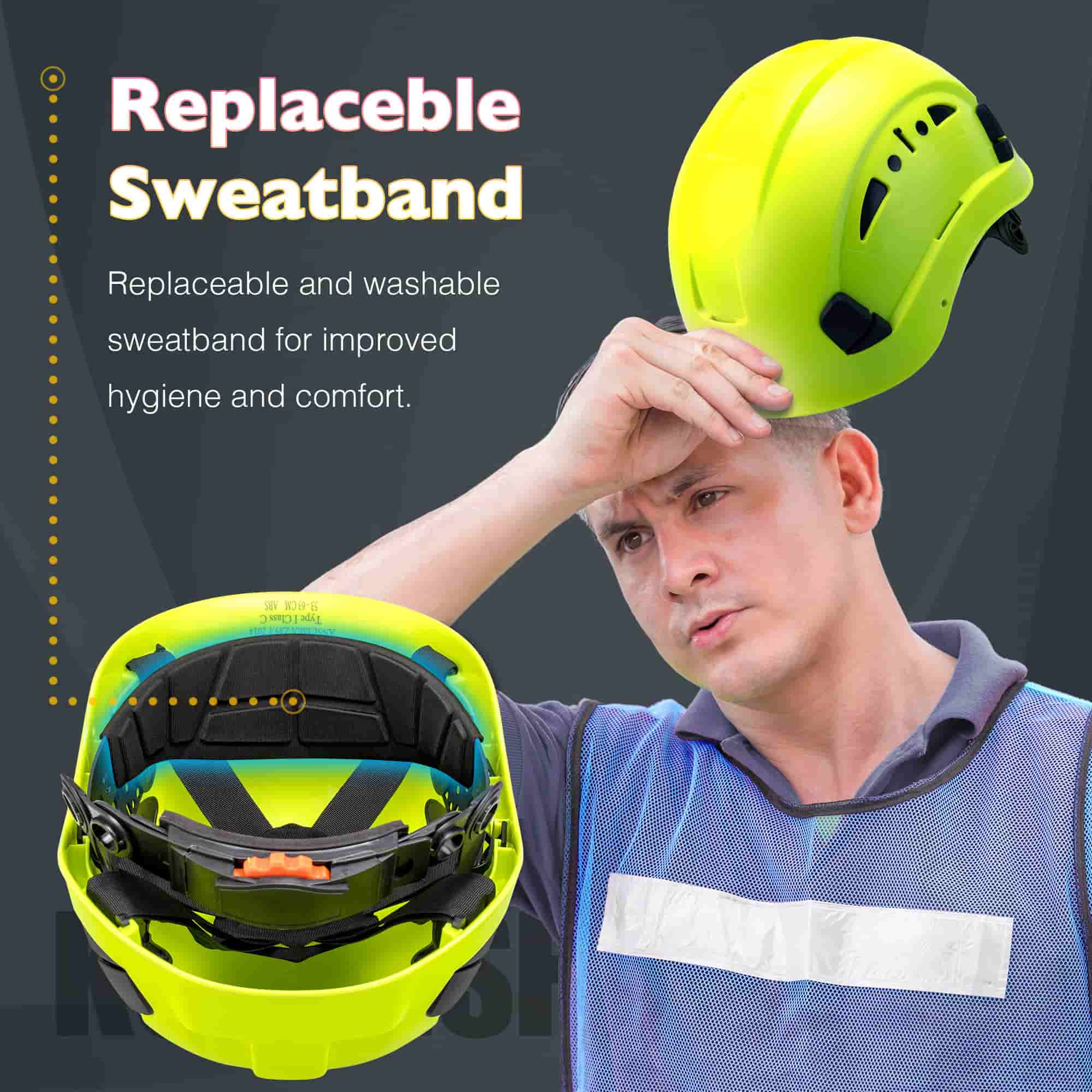 KAYGO KG601 Safety Helmet with Adjustable Fit, Chin Strap, and Vented ABS Shell for Construction and Industrial Use