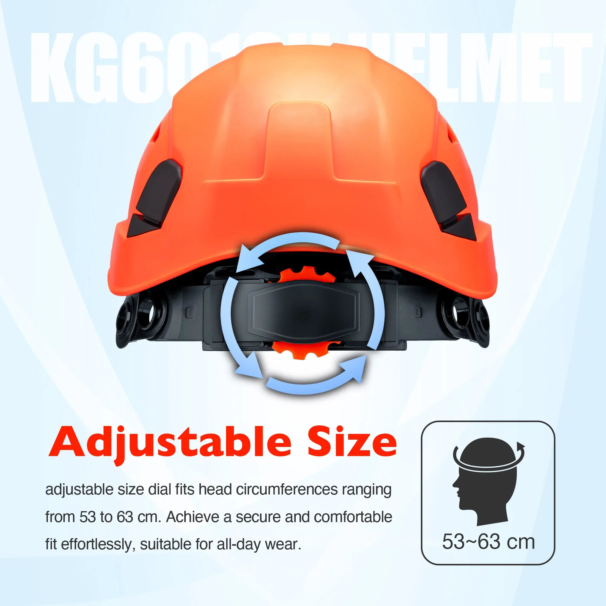 KAYGO KG601 Safety Helmet with Adjustable Fit, Chin Strap, and Vented ABS Shell for Construction and Industrial Use