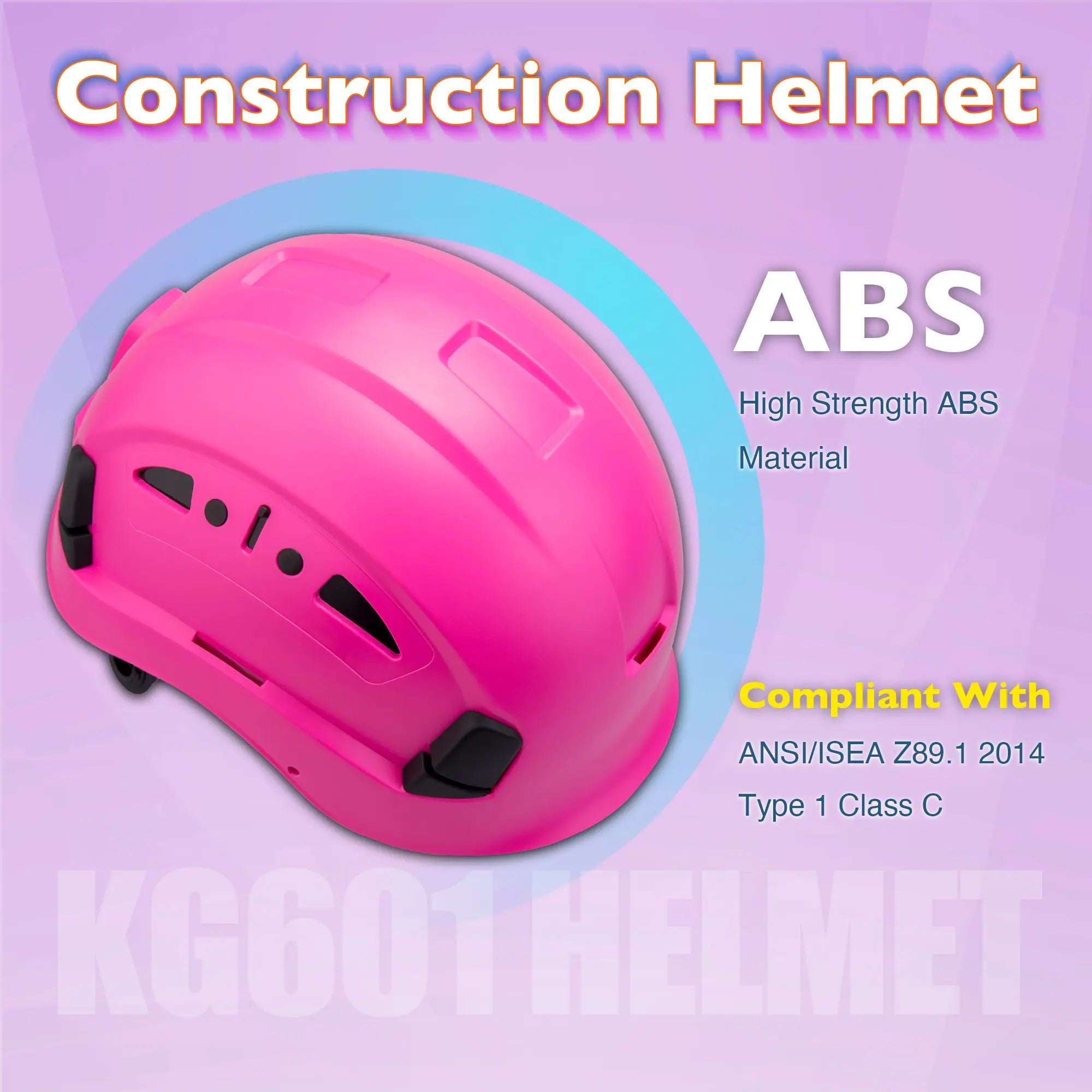 KAYGO KG601 Safety Helmet with Adjustable Fit, Chin Strap, and Vented ABS Shell for Construction and Industrial Use