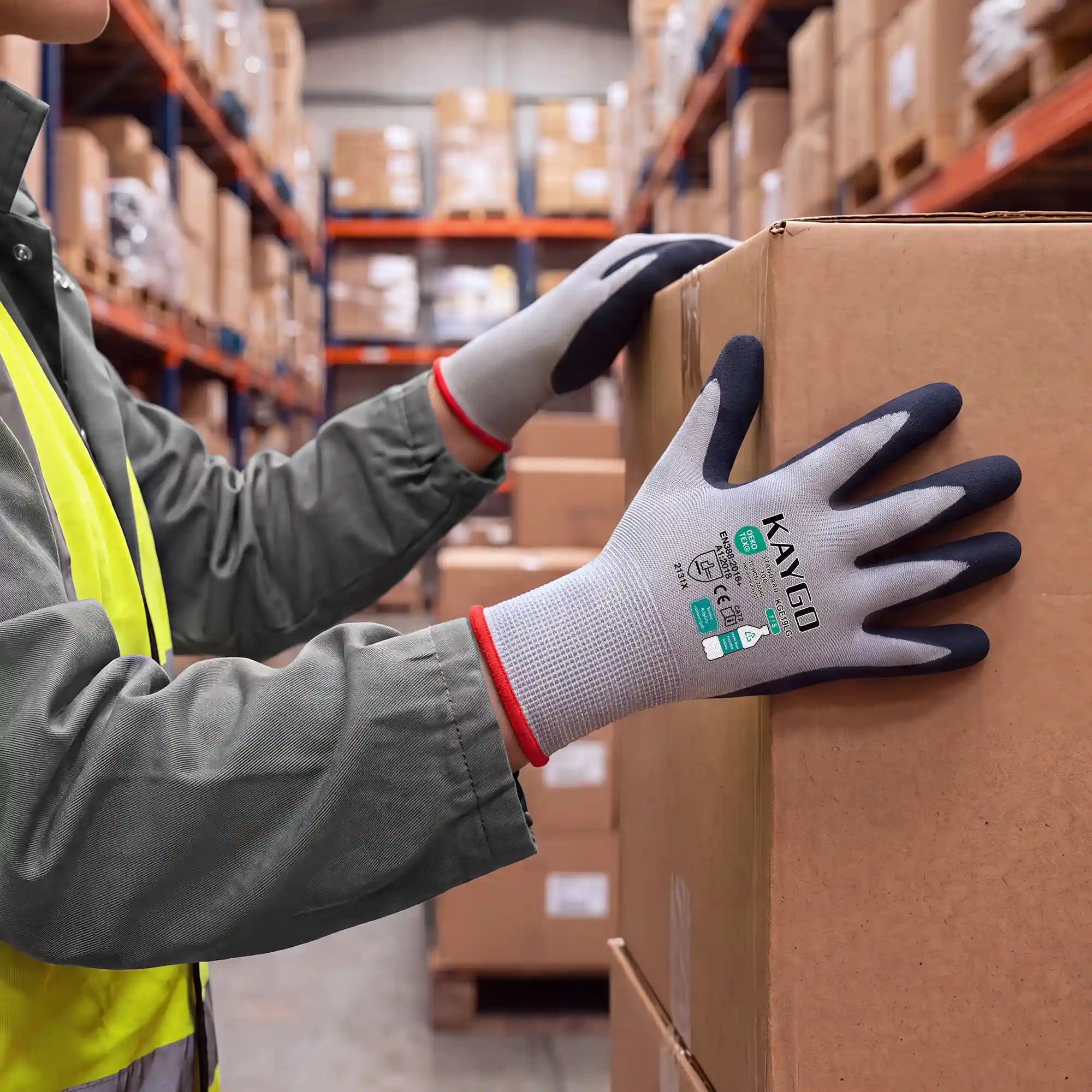 KAYGO KGE19L Sandy Latex Coated Work Gloves for Gardening, Landscaping & General Handling