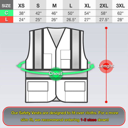 KAYGO® KG0100 ANSI Type R Class 2 Reflective Vest with Pockets and Zipper