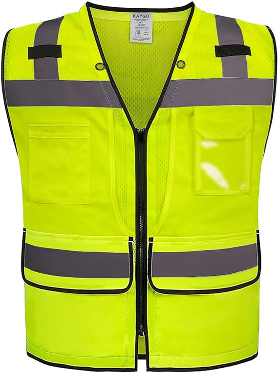 High Visibility Safety Vests with 10 Pockets
