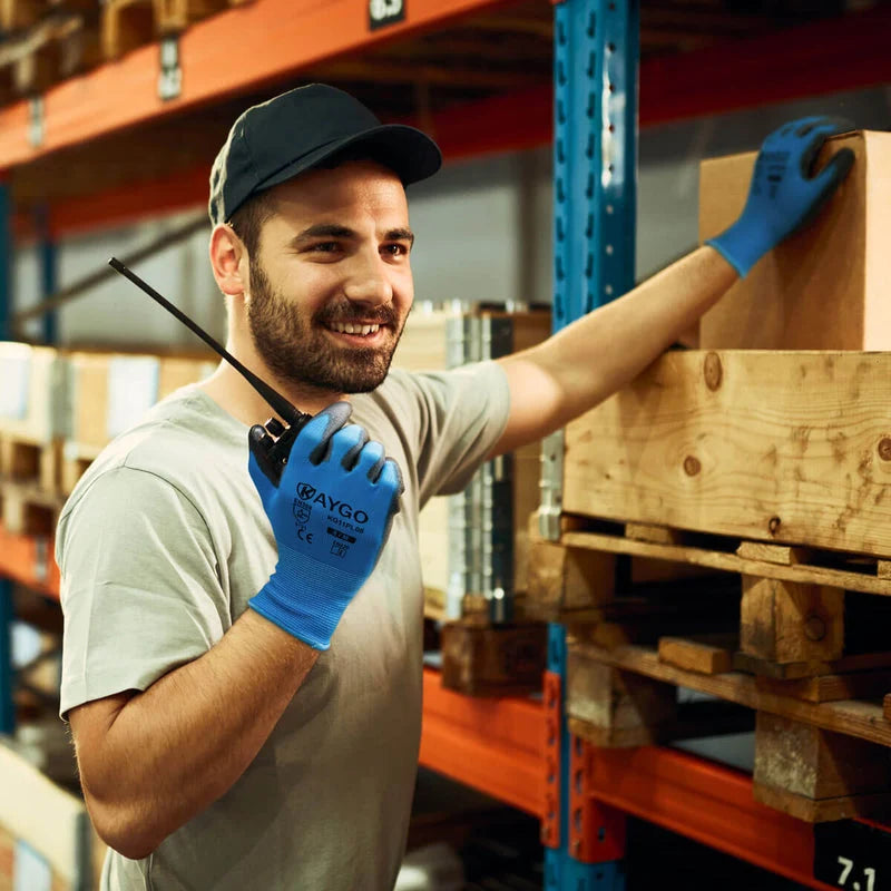 KG11 Seamless Knit Polyester Work Gloves with Polyurethane Coated on Palm and Fingers