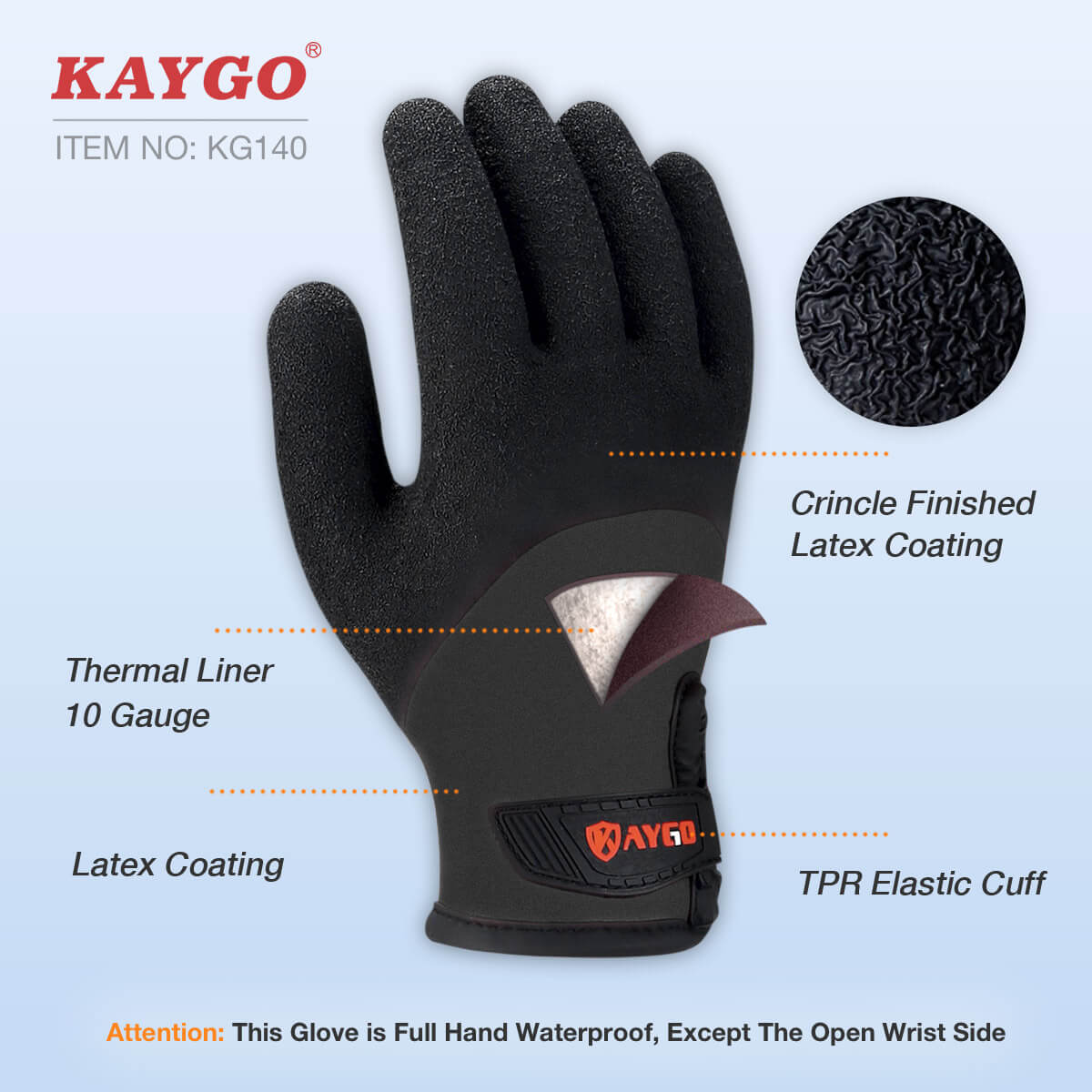 KAYGO Winter Insulated Mechanic Work Gloves KG126W,Double Lining,Improved  dexterity,Excellent Grip,Heavy duty, Utility Work Gloves for cars and