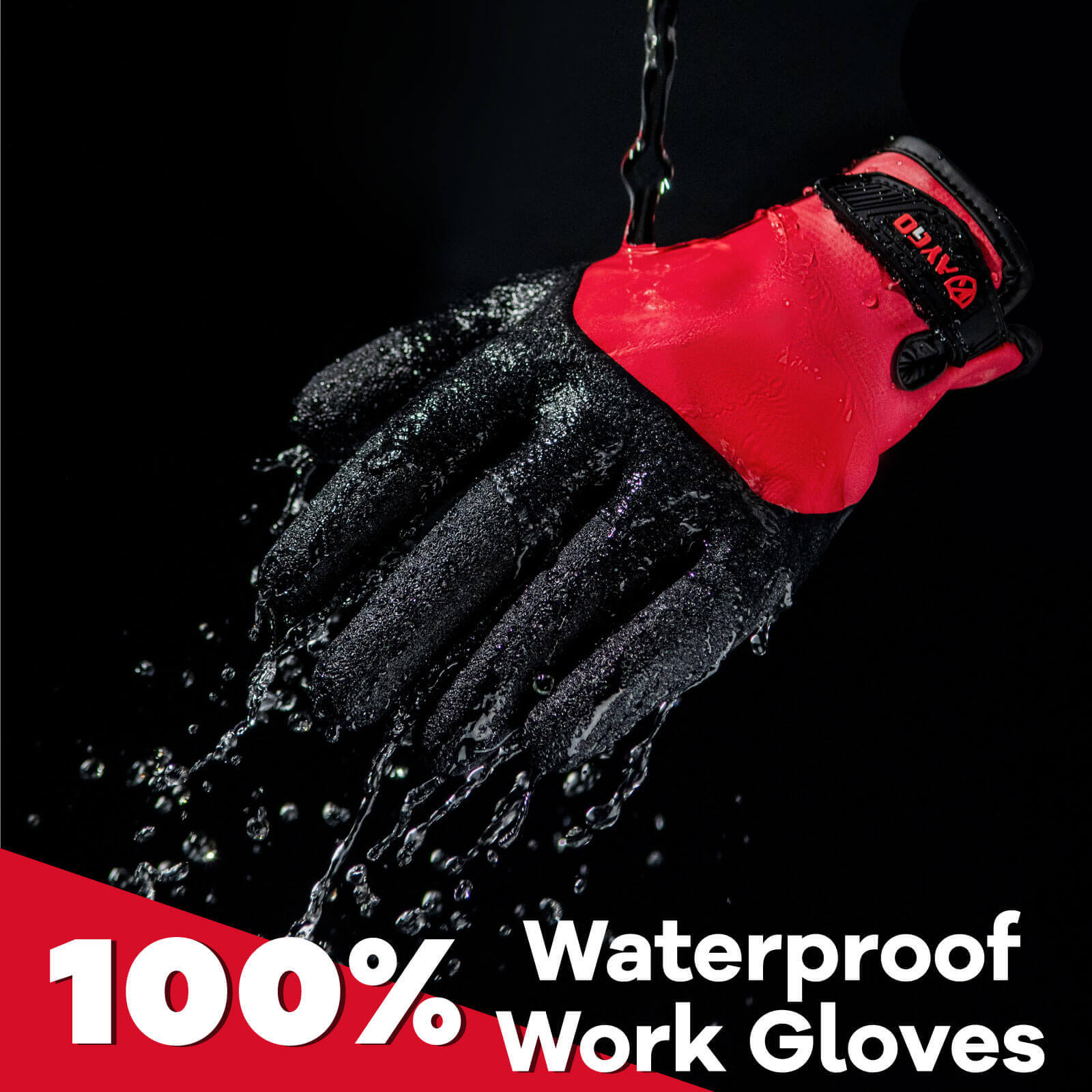 Waterproof Thermal Work Gloves with Double Dipped Latex Coated on Full Hand