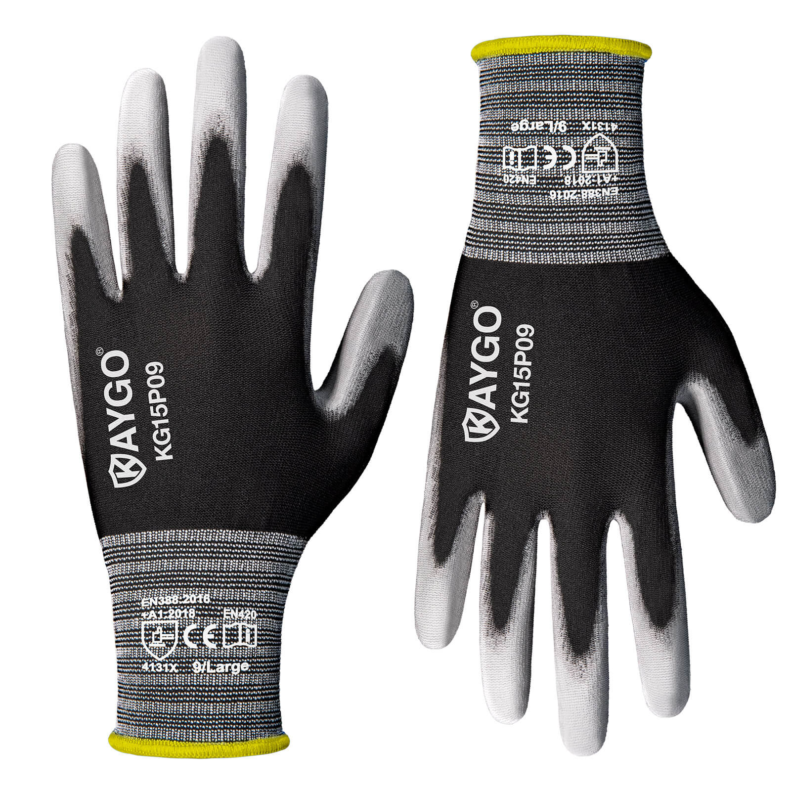 Seamless Knit Nylon Work Gloves with Polyurethane Coated on Palm and Fingers