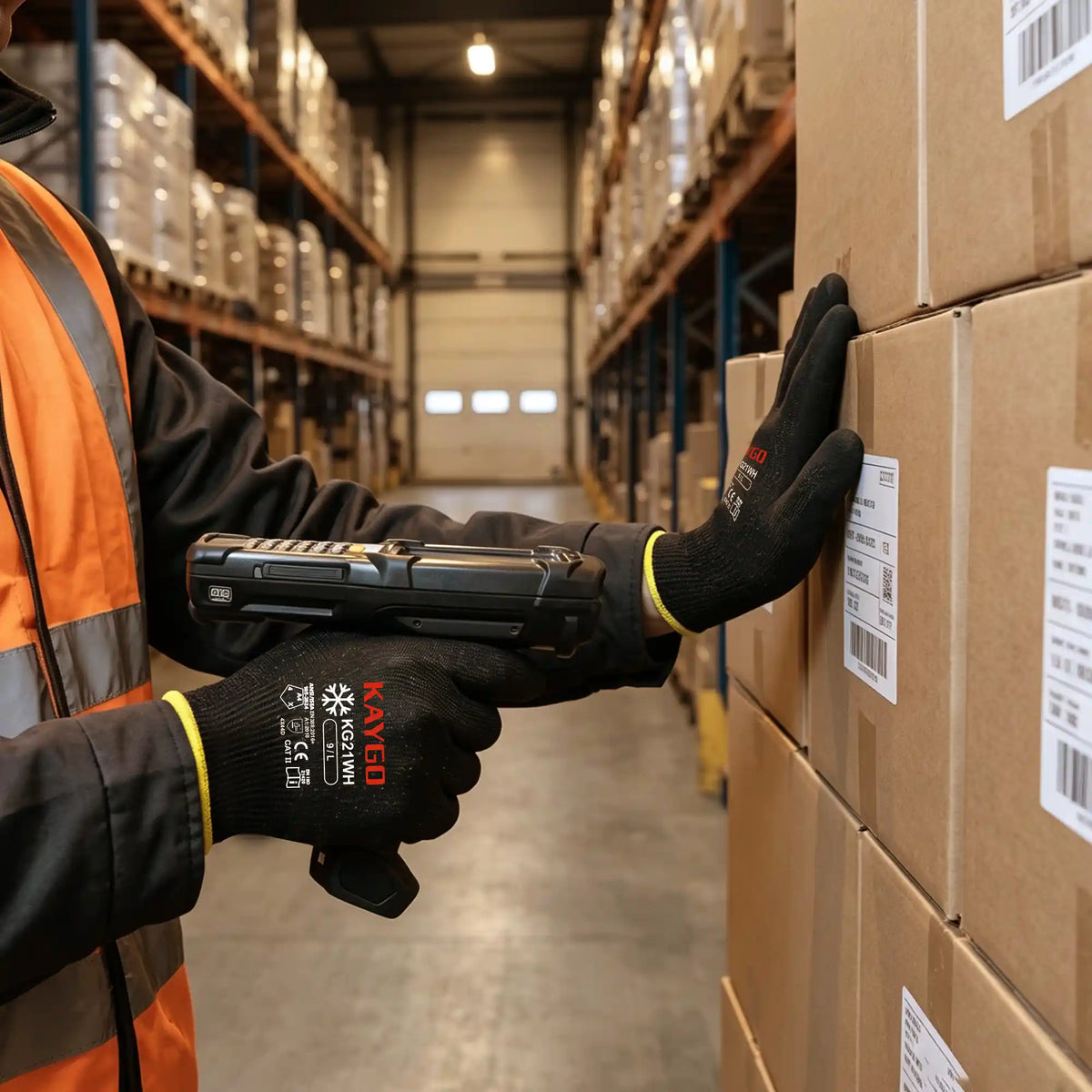 KG21W A4 Cut Resistant Winter Work Gloves with Sandy Nitrile Grip for Construction, Metal Handling & Industrial Maintenance