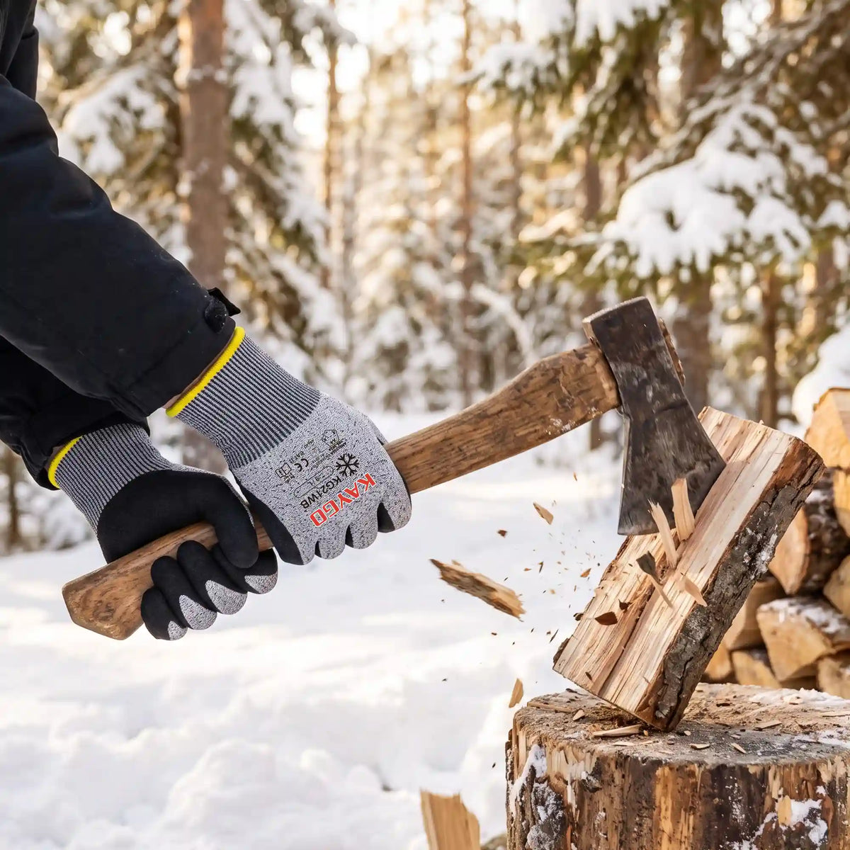 KG21W A4 Cut Resistant Winter Work Gloves with Sandy Nitrile Grip for Construction, Metal Handling & Industrial Maintenance