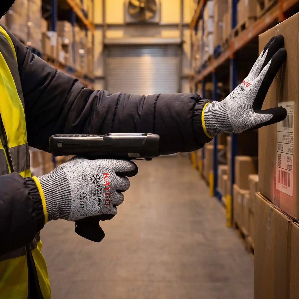 KG21W A4 Cut Resistant Winter Work Gloves with Sandy Nitrile Grip for Construction, Metal Handling & Industrial Maintenance